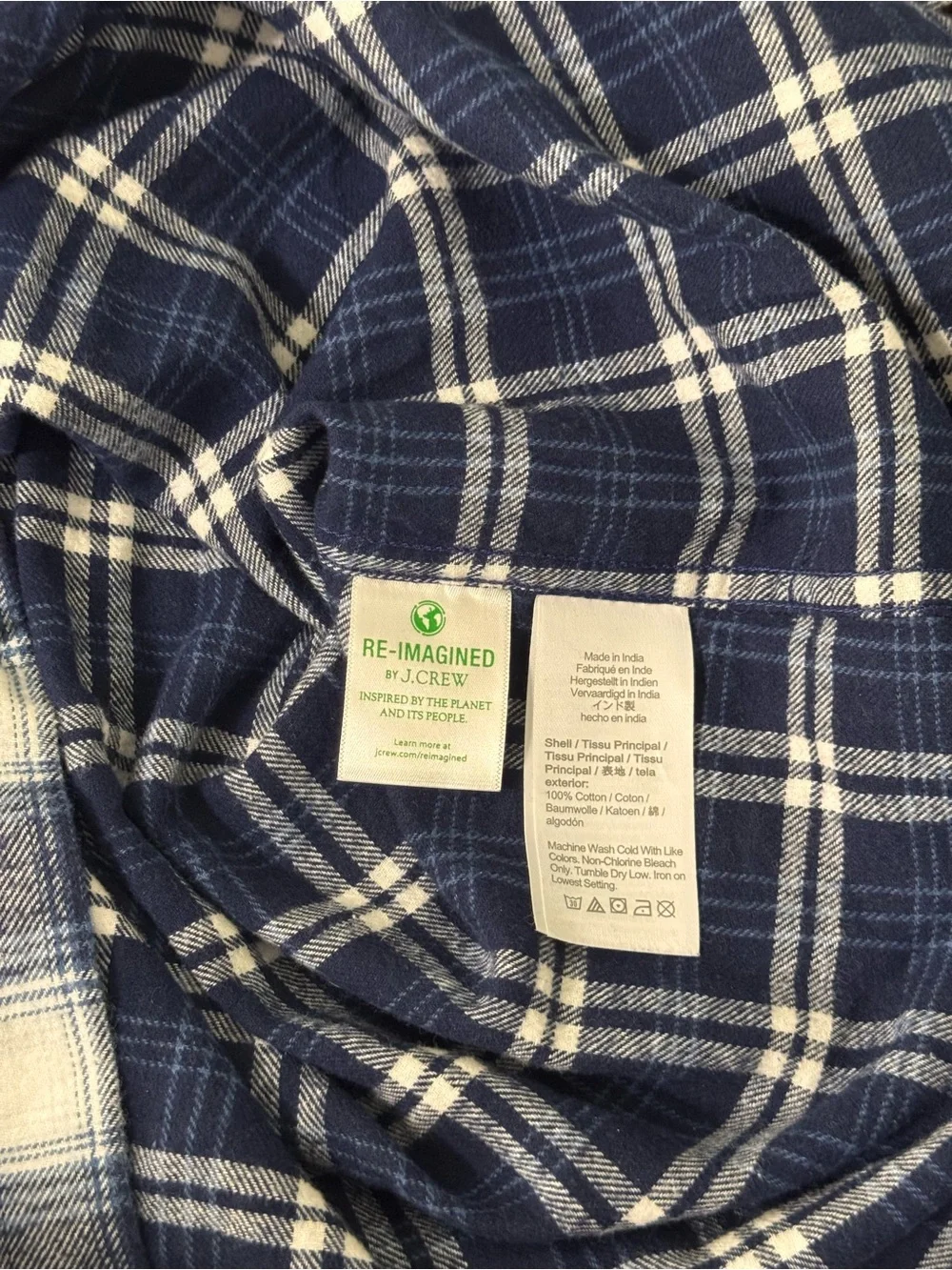 J.Crew NWT Flannel 100% Cotton Mixed Plaid Button Up Shirt Men's‎ Size M